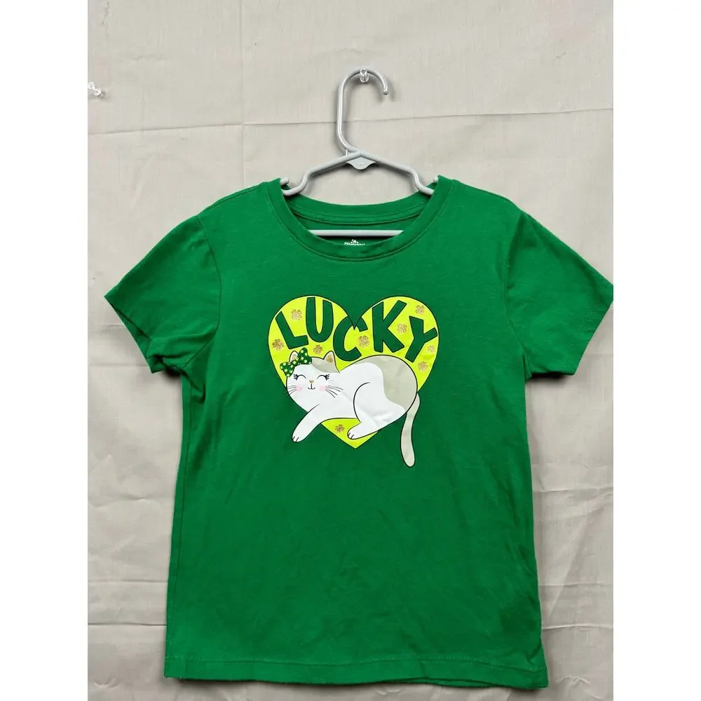 Girls Valentine and St. Patrick 2 Shirt Bundle, Size 7-8 (M)